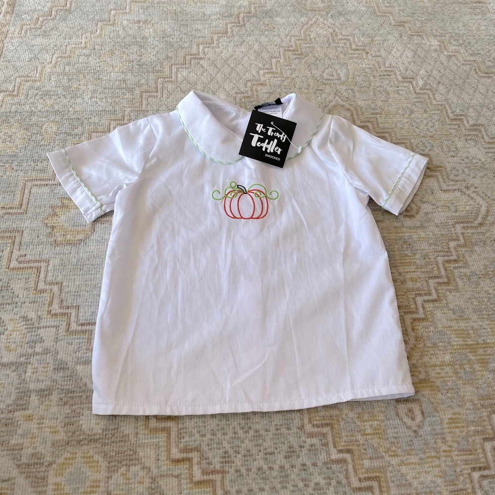 Embroidered Pumpkin Top
